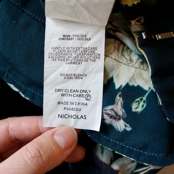 Nicholas Silk Floral Wide Leg Palazzo Pants Size 4 - Picture 11 of 12